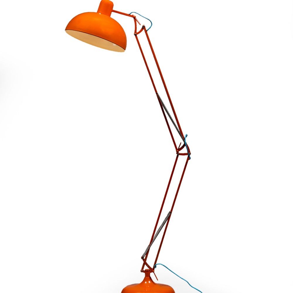 Orange Floor Lamp Angle Retro Industrial Lighting Value Classic Retro Throughout Orange Floor Lamps (Photo 6 of 15)