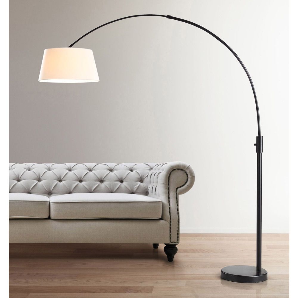 Orbita 82 Inch Dark Bronze Retractable Arch Led Floor Lamp With Dimmer And  White Shade – On Sale – Overstock – 14790783 Inside 82 Inch Floor Lamps (View 2 of 15)