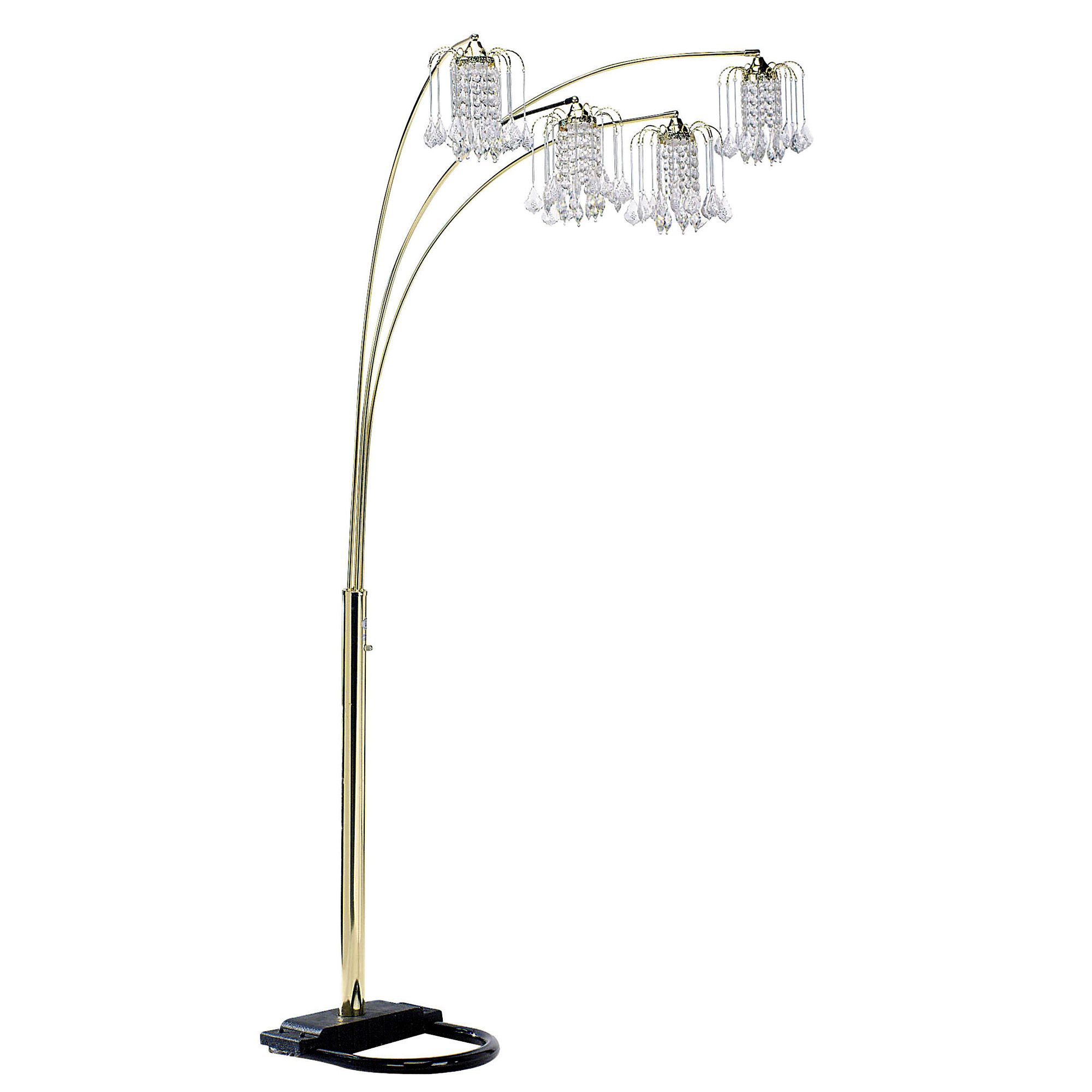 Ore International 84" Tall Metal Floor Lamp With Brass Finish, Crystal  Chandelier Design – Walmart Inside Chandelier Style Floor Lamps (Photo 3 of 15)