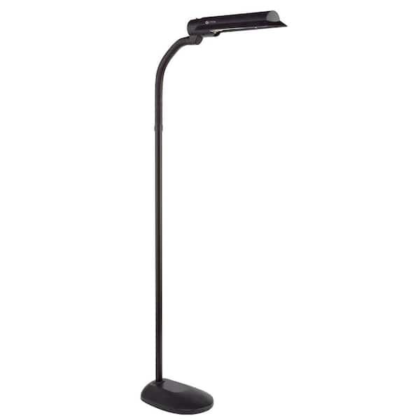Ottlite 50 In. Gooseneck Black Floor Lamp T81g5t Shpr – The Home Depot Regarding 50 Inch Floor Lamps (Photo 12 of 15)