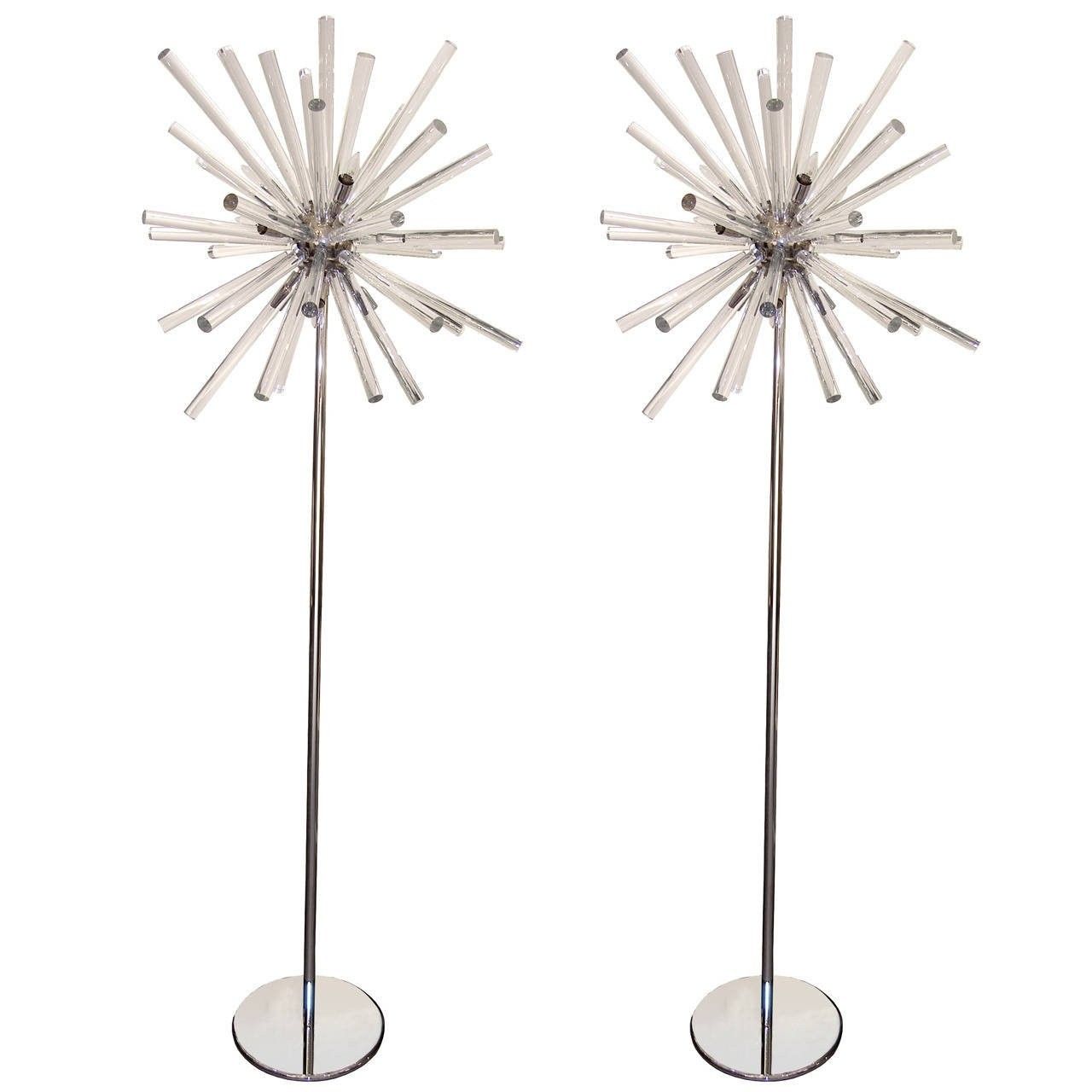 Pair Of Stainless Steel And Glass Sputnik Floor Lamps – Floor Lamps –  Lighting – Inventory Regarding Sputnik Floor Lamps (View 4 of 15)