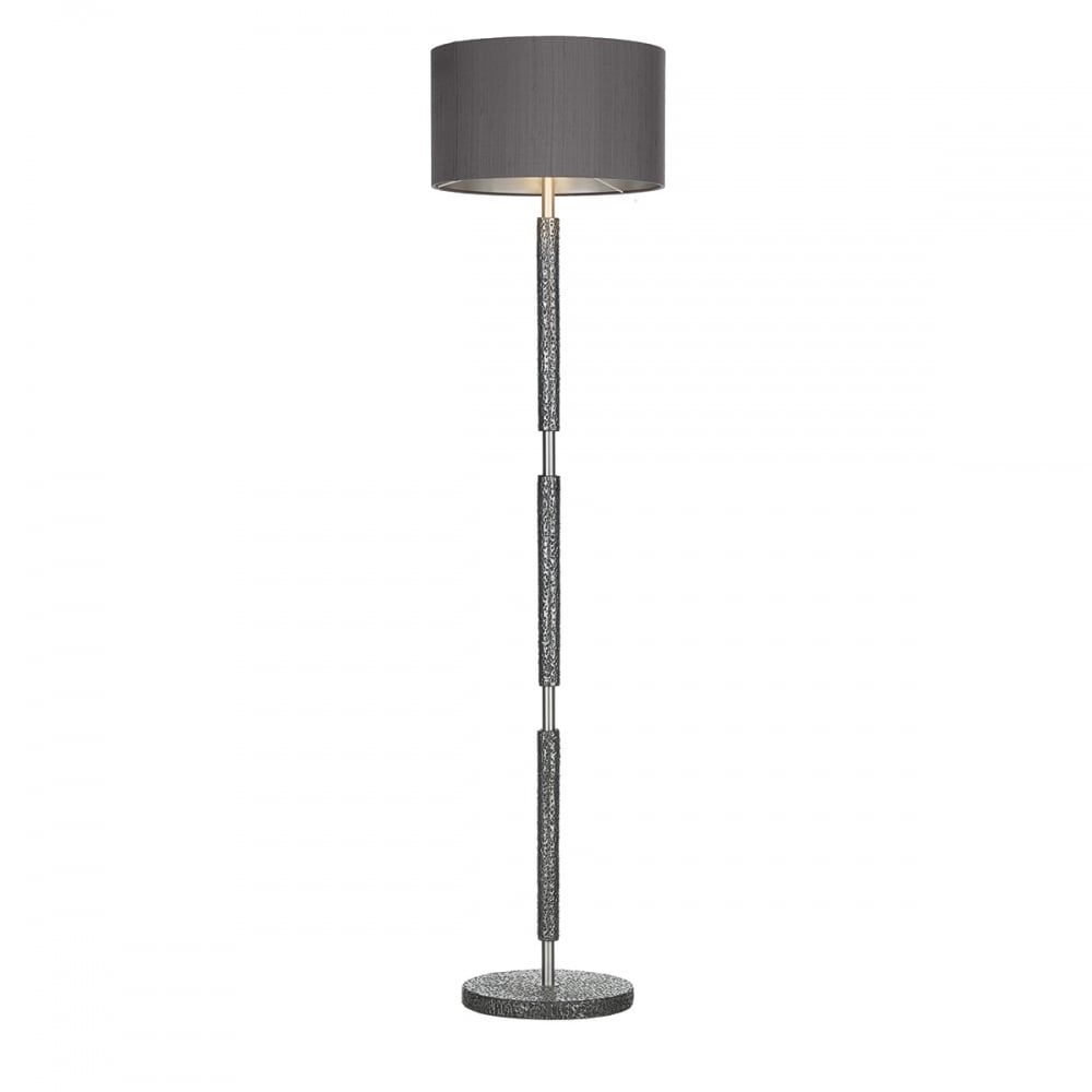 Pewter Charcoal Silk Shade Hammered Floor Lamp  Lighting And Lights Uk In Grey Shade Floor Lamps (View 14 of 15)