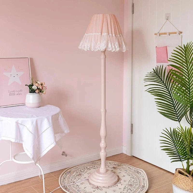Pink Nordic Princess Lace Floor Lamp Girl Children's Room Garden Bedroom  Living Room Vertical Large Table Lamp|floor Lamps| – Aliexpress For Pink Floor Lamps (Photo 6 of 15)