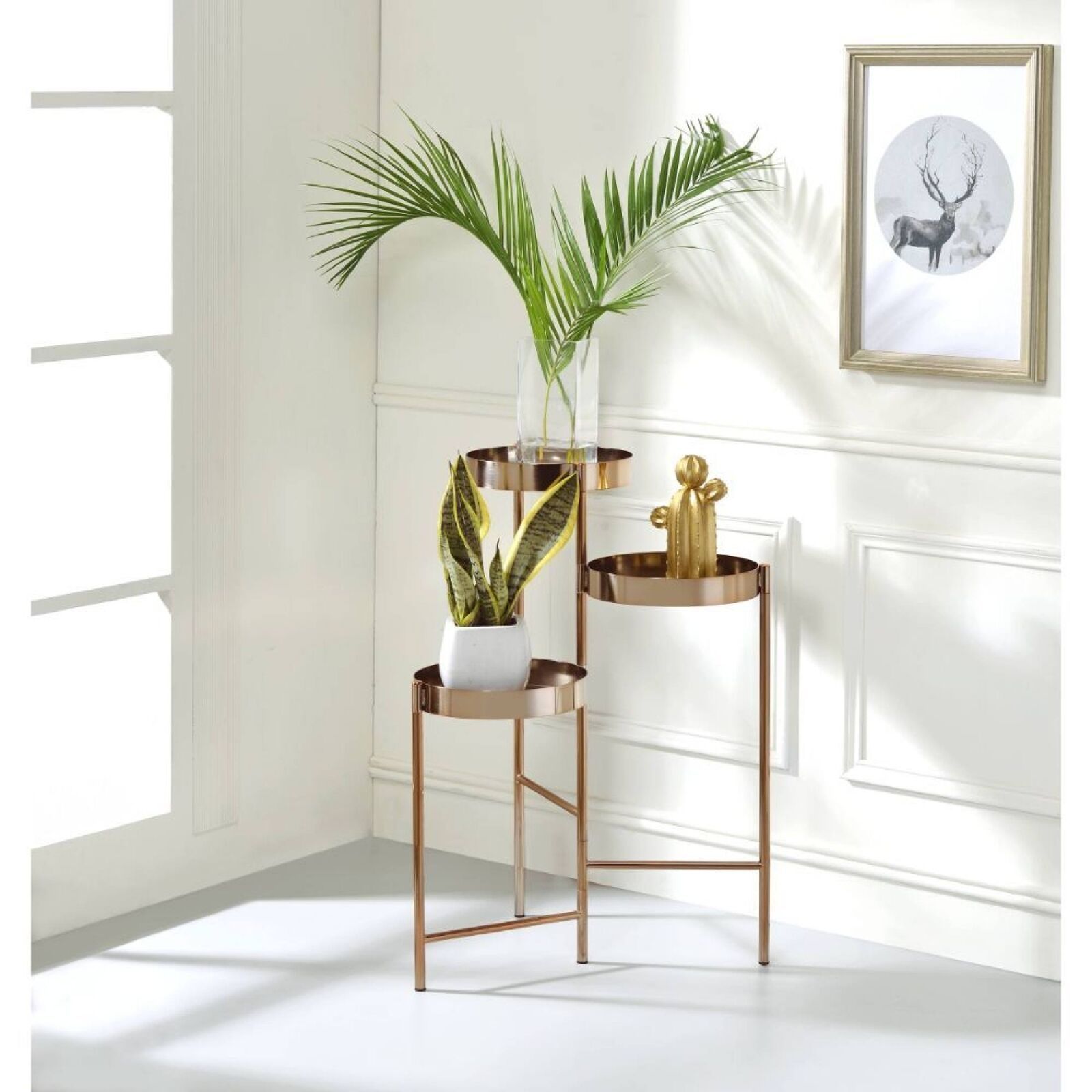 Plant Stand Gold End Table Side Table Sofa Table For Living Room Console  Table | Ebay For Plant Stands With Side Table (Photo 7 of 15)