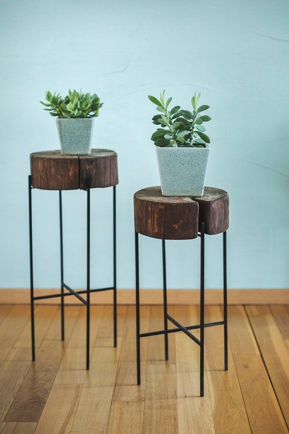 Plant Stand Wooden Decor Outdoor Furniture Rustic Plant – Etsy Uk Regarding Rustic Plant Stands (View 13 of 15)