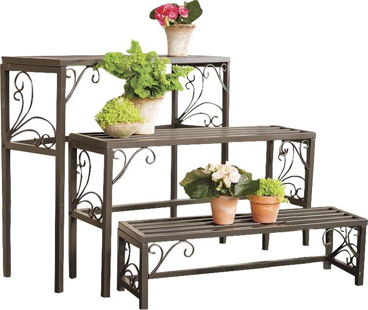 Plow & Hearth Rectangle 3 Piece Plant Stand Set & Reviews | Wayfair Within Set Of Three Plant Stands (View 7 of 15)