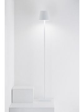Poldina Pro L White Rechargeable And Dimmable Led Lamp 122cm Regarding Floor Lamps With Dimmable Led (View 11 of 15)