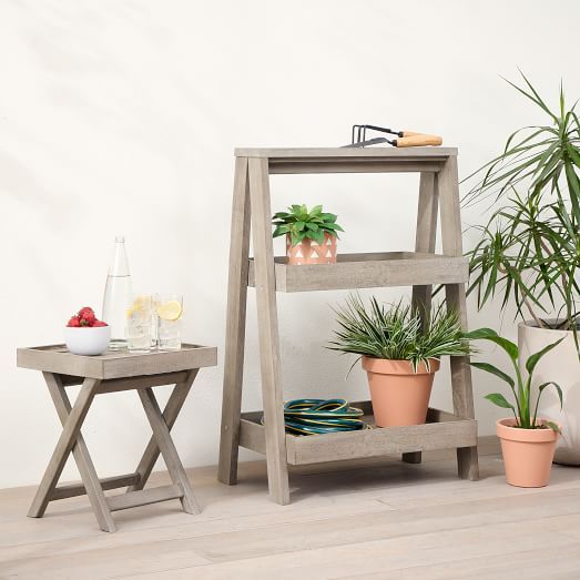Portside Wood 2 Tier Plant Stand & Tray Table For Two Tier Plant Stands (View 7 of 15)