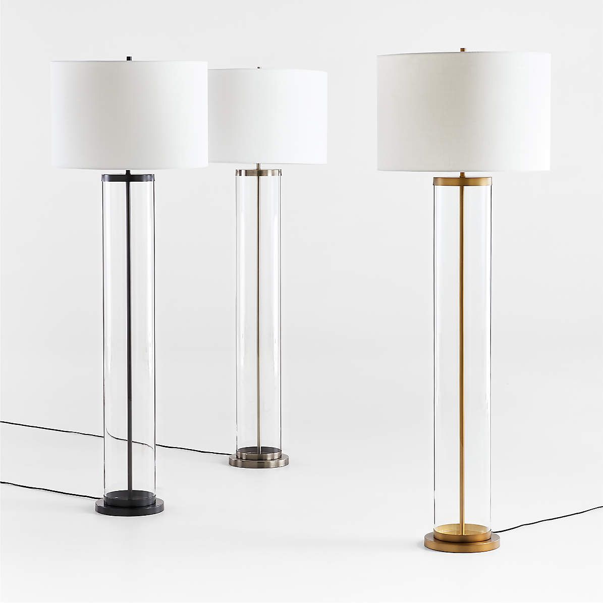 Promenade Floor Lamps With White Shades | Crate & Barrel For White Shade Floor Lamps (View 3 of 15)