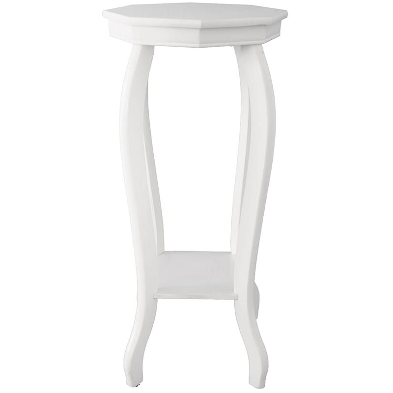 Providence White Wood Octagon Top Plant Stand | At Home | The Home Decor &  Holiday Superstore Regarding White Plant Stands (Photo 7 of 15)