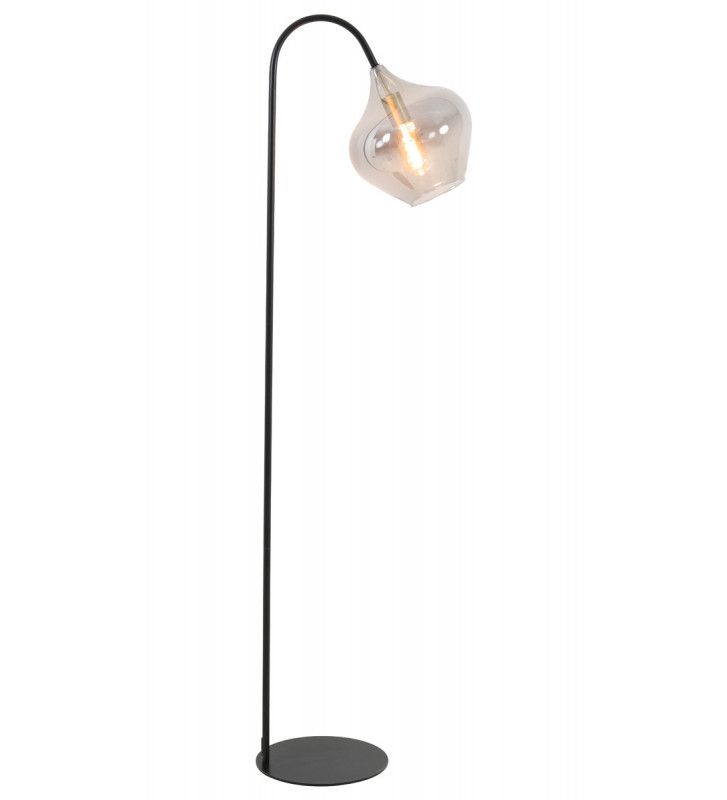 Rakel Floor Lamp Black And Smoked Glass H160cm – Light&living – Nardini  Forniture Pertaining To Lantern Floor Lamps (Photo 11 of 15)