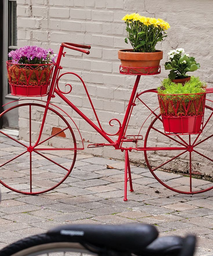 Red Bicycle Plant Stand | Something Special Every Day | Plant Stands  Outdoor, Plant Decor, Plant Stand With Red Plant Stands (View 11 of 15)