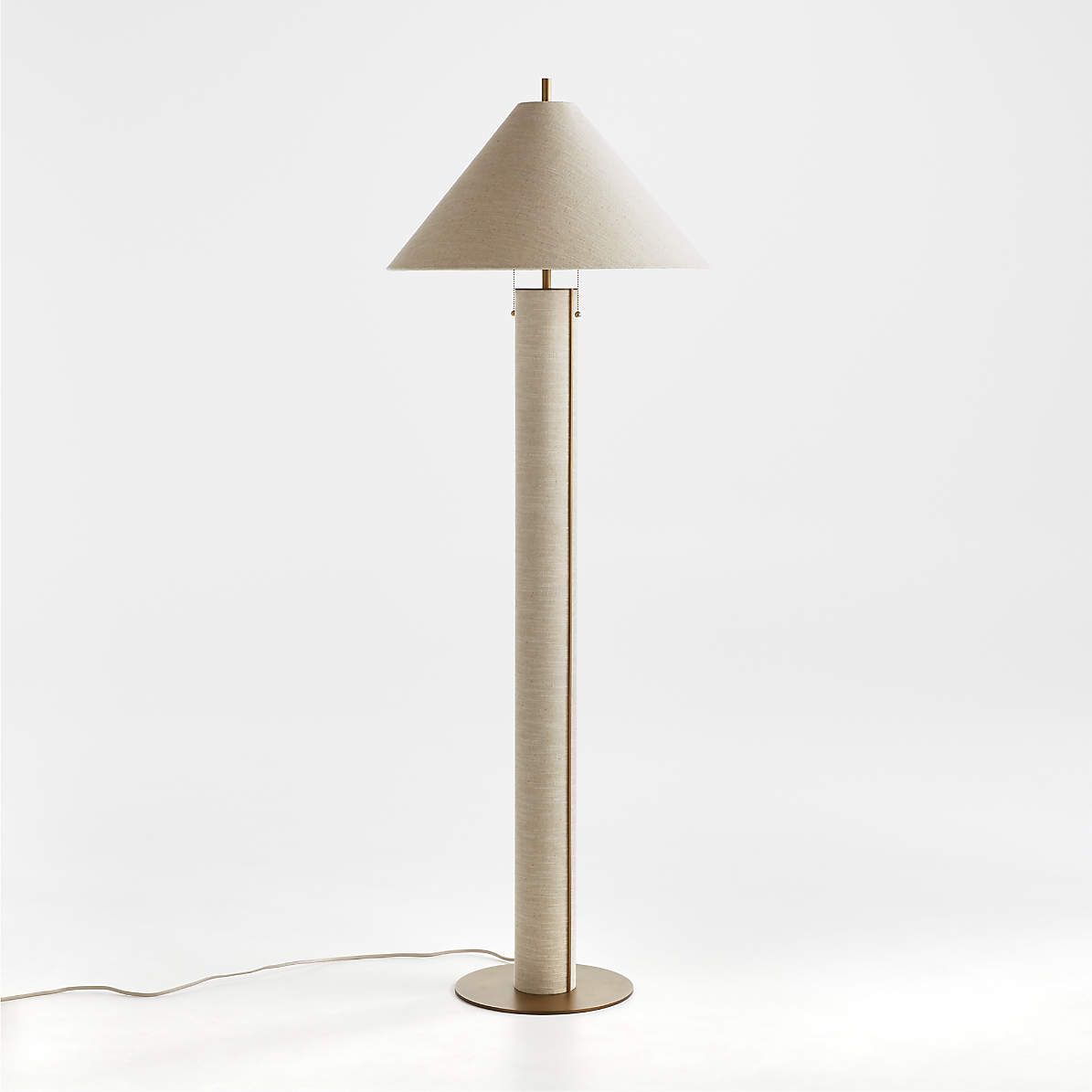 Remi Natural Linen Floor Lamp + Reviews | Crate & Barrel Throughout Textured Linen Floor Lamps (View 2 of 15)