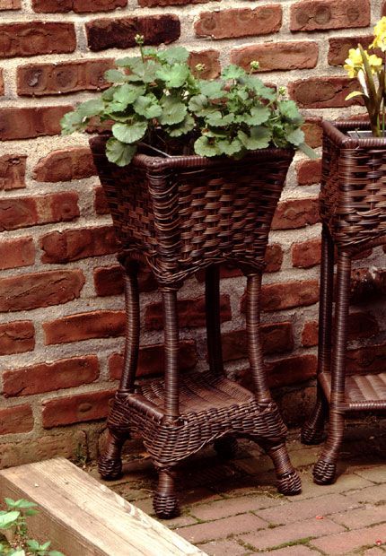 Resin Wicker Plant Stand Square With Galvanize Tin In Resin Plant Stands (View 8 of 15)