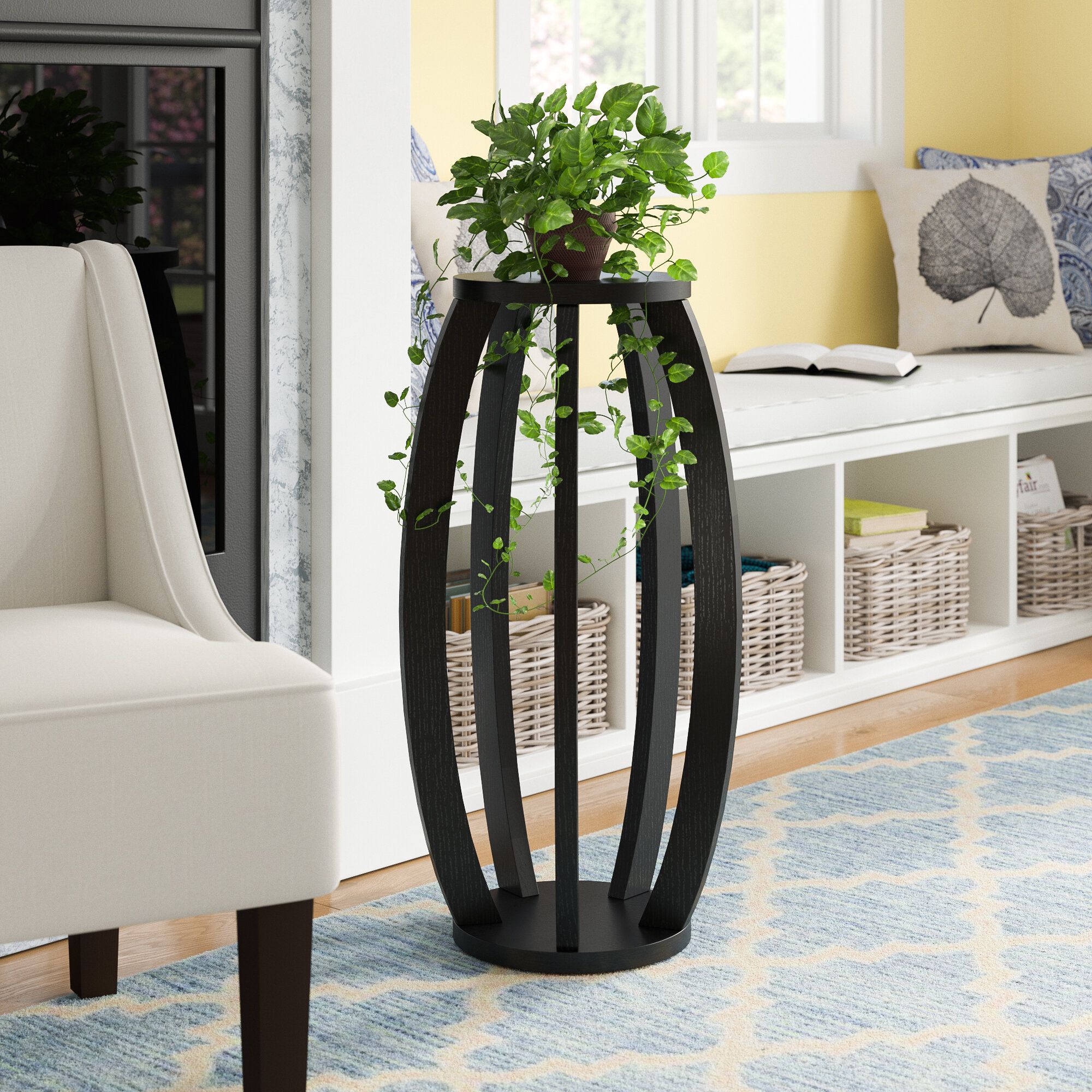 Rosalind Wheeler Round Pedestal Plant Stand & Reviews | Wayfair.co.uk With Regard To Pedestal Plant Stands (Photo 10 of 15)