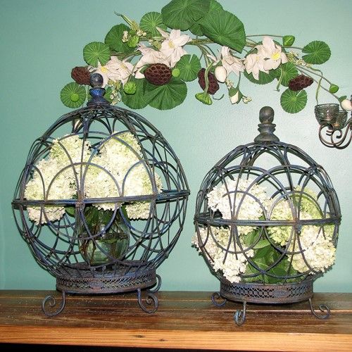 Round Globe Plant Stands (set Of 2) – Antique Blue Only $ (View 6 of 15)