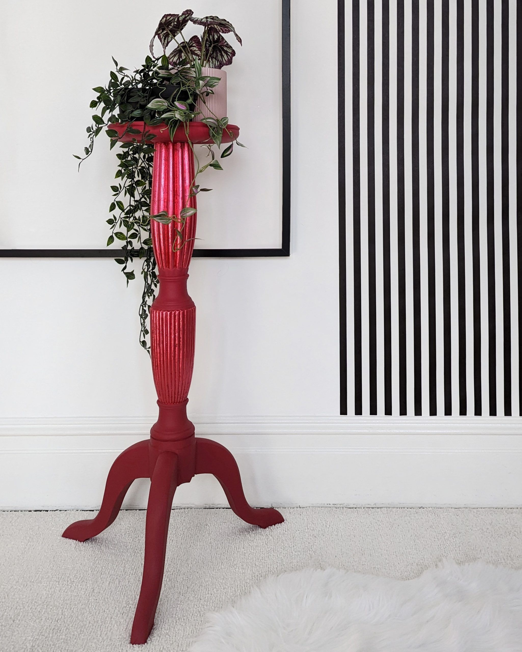 Ruby | Red Plant Stand With Metallic Details | Webb & Gray Inside Red Plant Stands (View 3 of 15)