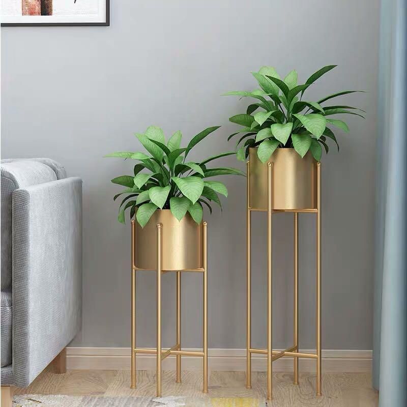 Rural Gold Metal Planter With Stand – Urbano.in Rural Gold Metal Planter Regarding Gold Plant Stands (Photo 6 of 15)