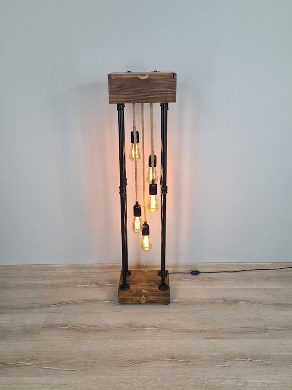 Rustic Farmhouse Industrial Floor Lamp Rustic Home Decor – Etsy With Rustic Floor Lamps (View 12 of 15)