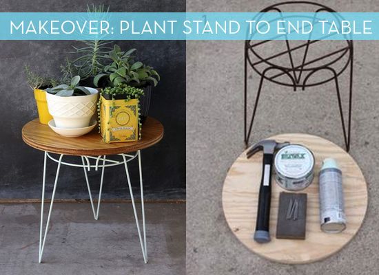 Rusty Plant Stand Turned End Table Makeover | Diy End Tables, Table  Makeover, Diy Side Table Throughout Plant Stands With Table (Photo 12 of 15)