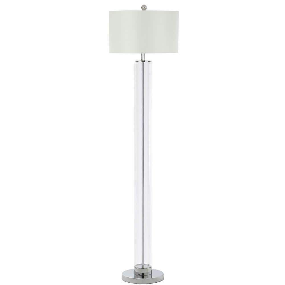 Safavieh Lovato 64 In. Clear Glass Floor Lamp With Off White Shade Fll4017a  – The Home Depot Regarding Clear Glass Floor Lamps (Photo 5 of 15)