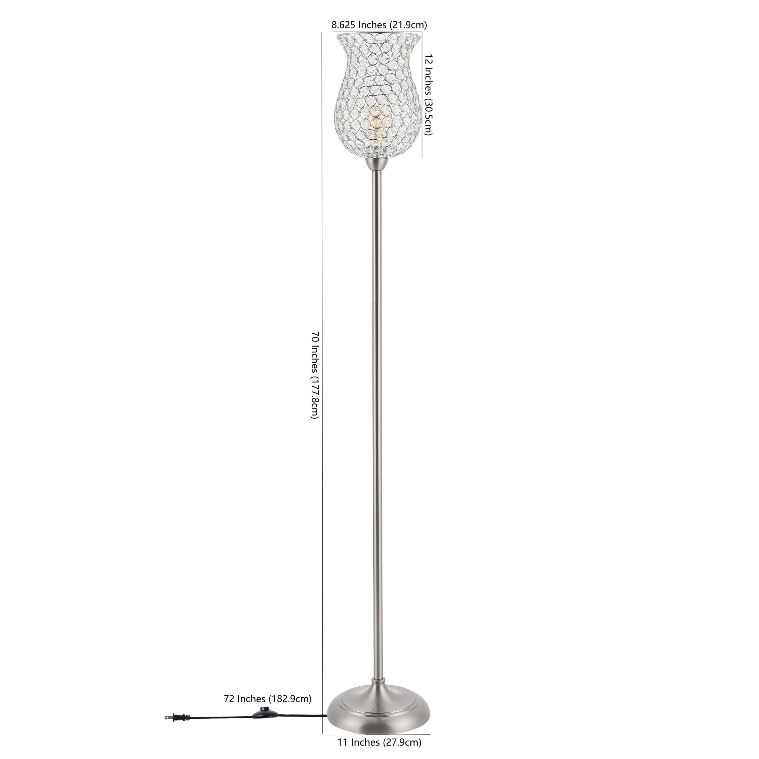 Safavieh Ricky 70 In Nickel Torchiere Floor Lamp In The Floor Lamps  Department At Lowes Inside 70 Inch Floor Lamps (View 9 of 15)
