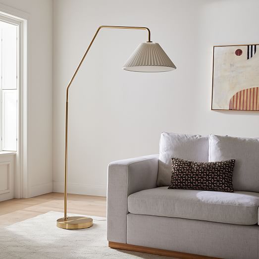 Sculptural Overarching Fabric Cone Floor Lamp (75") Intended For Cone Floor Lamps (View 5 of 15)