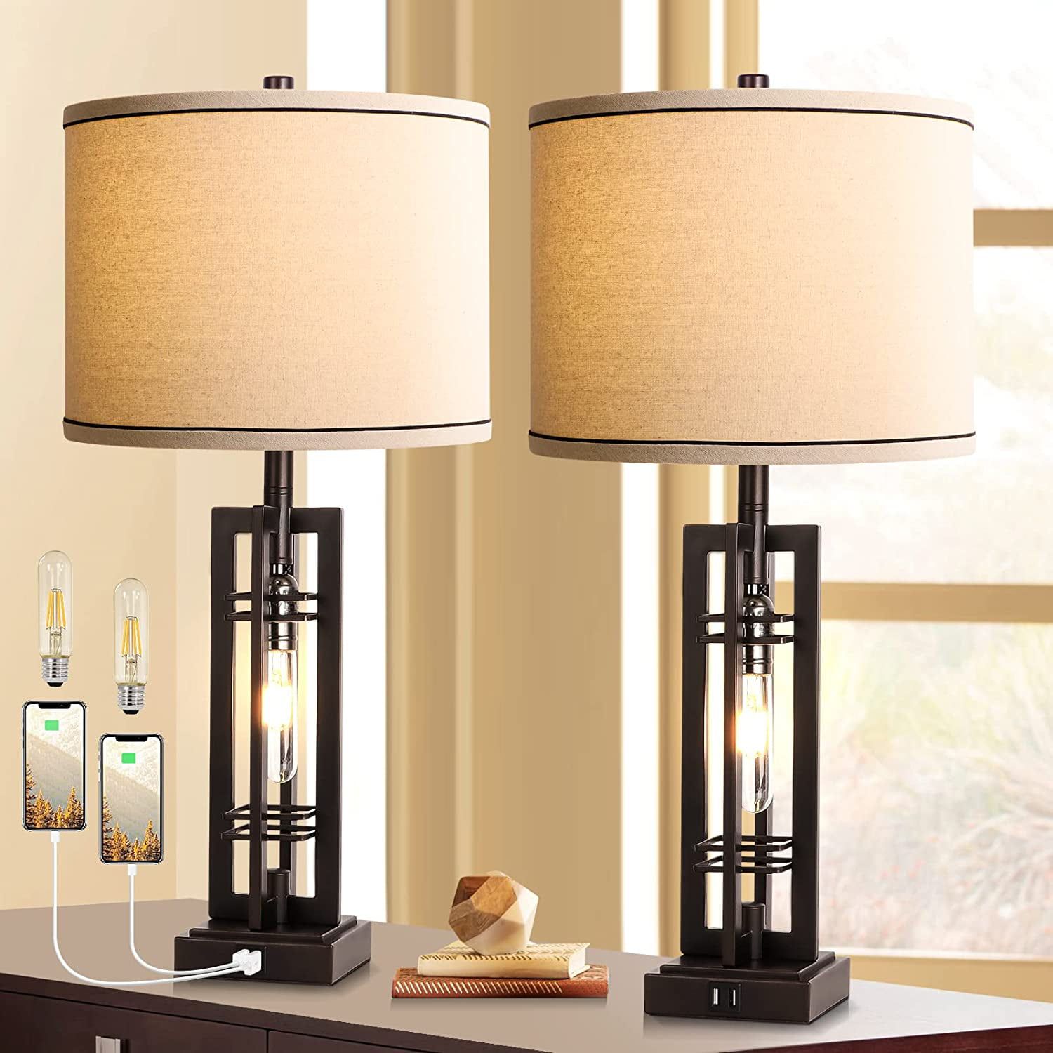 Set Of 2 Table Lamps With Usb Ports,  (View 15 of 15)