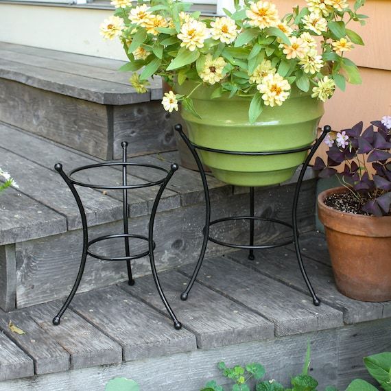 Set Of Two Ball End Wrought Iron Plant Stands Indoor/outdoor – Etsy Norway With Regard To Ball Plant Stands (Photo 8 of 15)