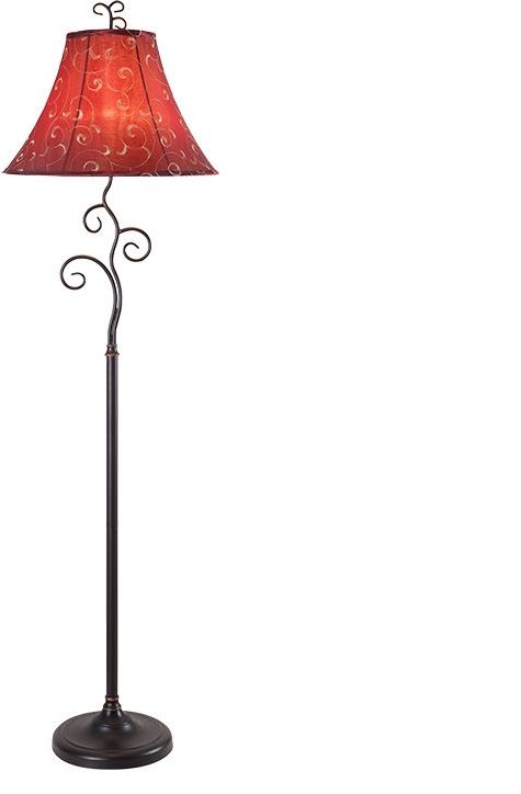 Shop Contemporary 61 Inch Tall Floor Lamp With Red And Gold Bell Shade | Floor  Lamps | Casaone | United States | Casaone In 61 Inch Floor Lamps (View 14 of 15)
