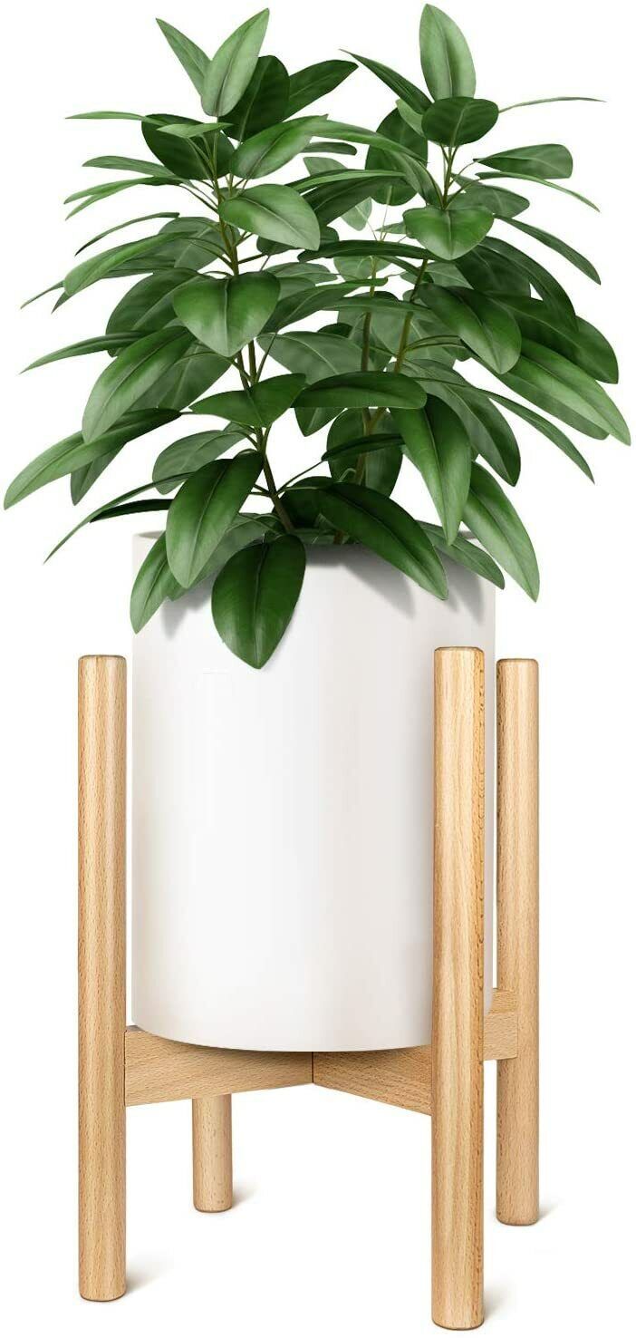 Simple Deluxe Adjustable 8 12'' Display Plant Stand Beech Wood Flower Pot  Holder 840166208922 | Ebay With Regard To Deluxe Plant Stands (View 12 of 15)