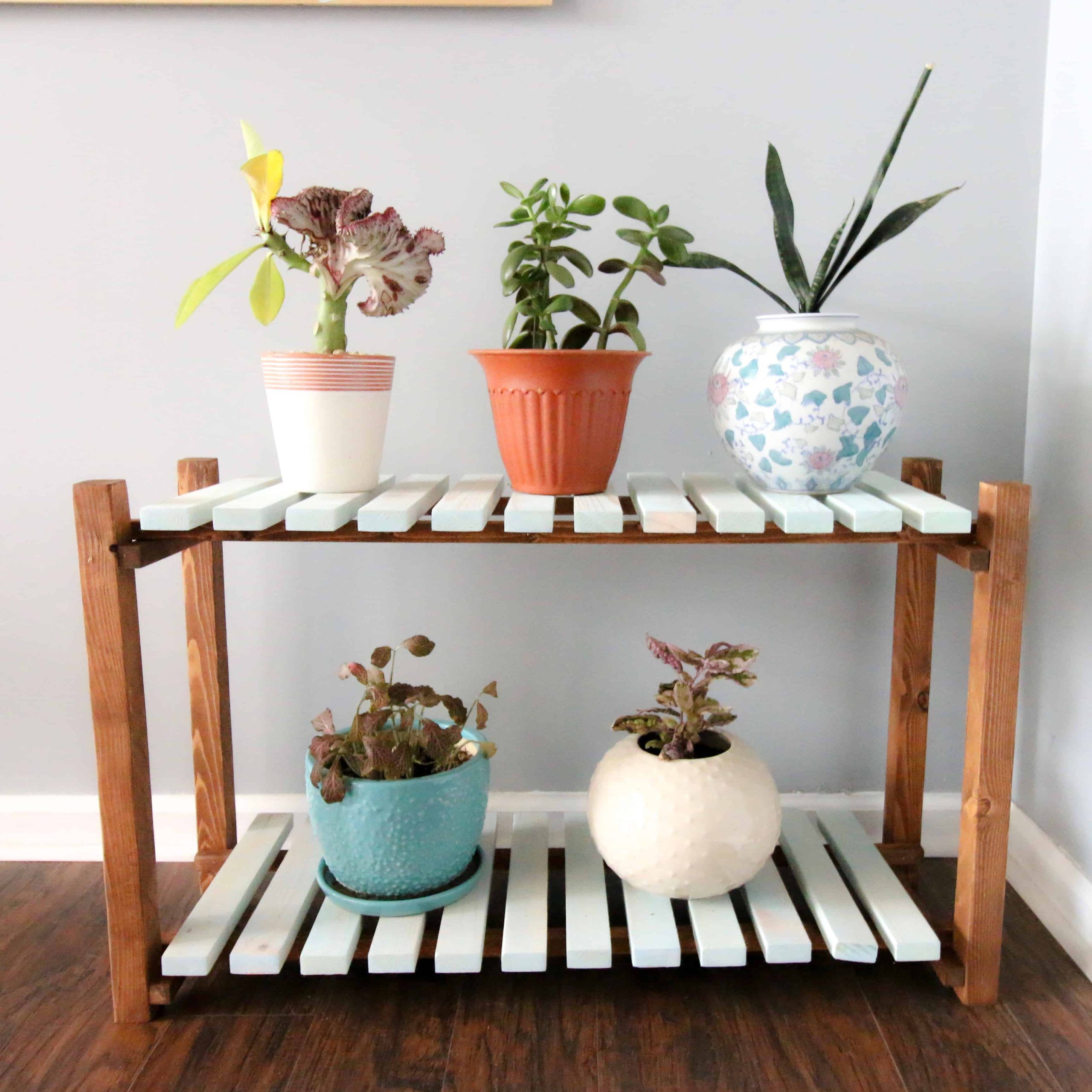 Slatted Plant Stand With Regard To Plant Stands With Table (View 7 of 15)