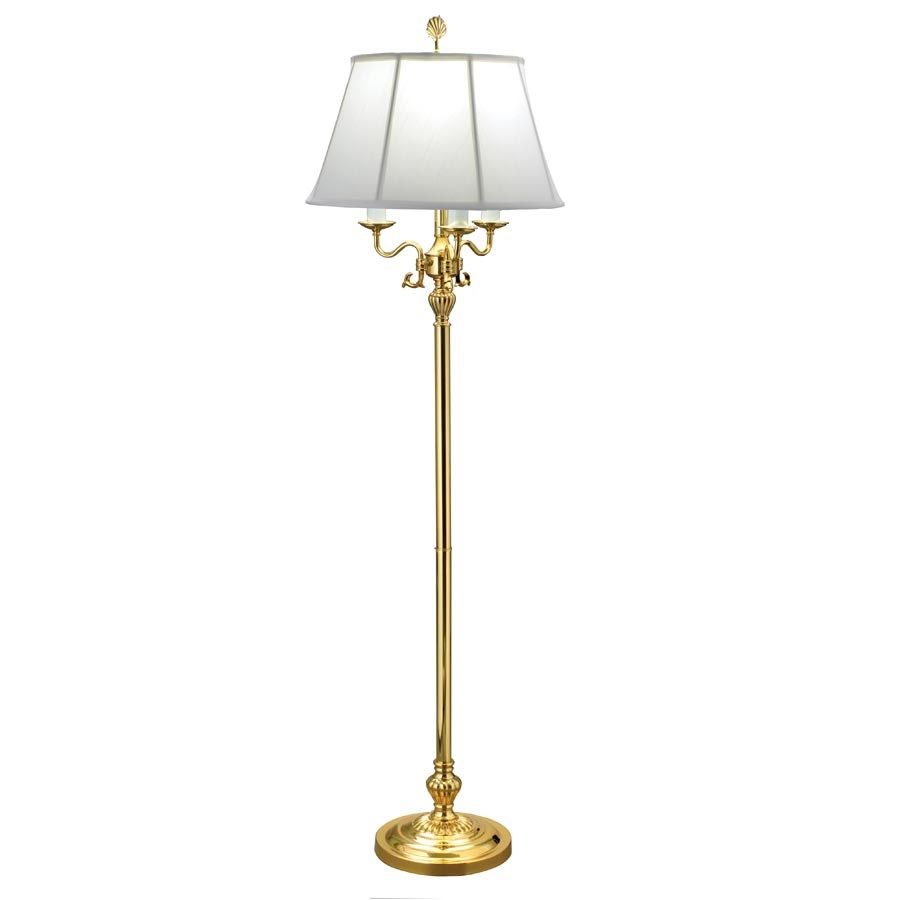 Solid Brass Floor Lamp | Floor Lamps | Luxury Lamps | Home Decor |  Scullyandscully With Regard To Antique Brass Floor Lamps (View 15 of 15)