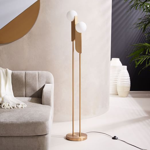 Sphere + Stem Floor Lamp – Brass | West Elm | Floor Lamps Living Room,  Globe Floor Lamp, Cool Floor Lamps Regarding Sphere Floor Lamps (View 7 of 15)