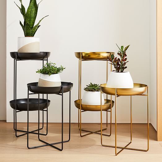 Spun Metal Plant Stand With Metal Plant Stands (Photo 9 of 15)