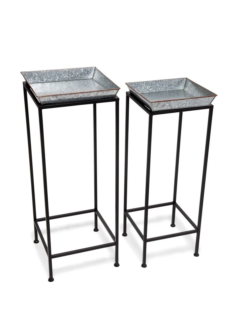 Square Nesting Plant Stands +galvanized Trays | Gardener's Supply With Galvanized Plant Stands (View 5 of 15)