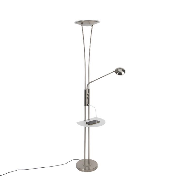 Steel Floor Lamp With Reading Arm Incl (View 5 of 15)