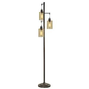 Stylecraft Abode 72 In. Bronze Floor Lamp With 3 Glass Champagne Dimple  Shades Sc L712571 – The Home Depot Within 72 Inch Floor Lamps (Photo 5 of 15)