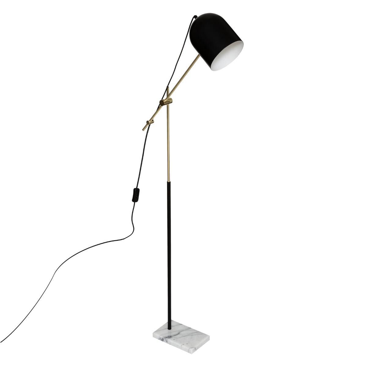 Suite Black And Gold Arc Floor Lamp, Marble Base H. 135 Cm – Atmosphera  Official Website Intended For Marble Base Floor Lamps (Photo 1 of 15)