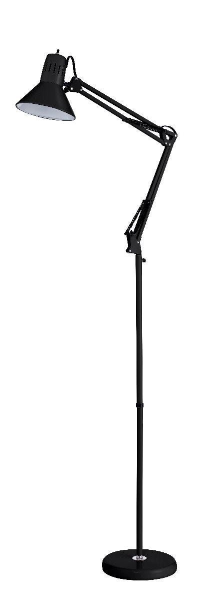 Swing Arm Floor Lamp, Black | Bostitch Office Throughout Adjustble Arm Floor Lamps (Photo 1 of 15)