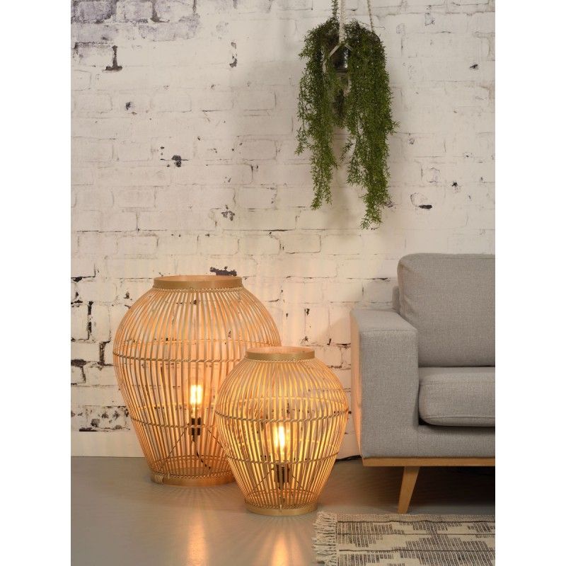 Table Lamp, Bamboo Floor Lamp Small (h50) Tuvalu (natural) In Natural Woven Floor Lamps (Photo 5 of 15)