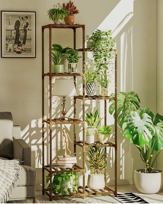 Tall Plant Stand For Indoor Plants Outdoor Corner Plant Shelf – Etsy Canada For Tall Plant Stands (Photo 4 of 15)