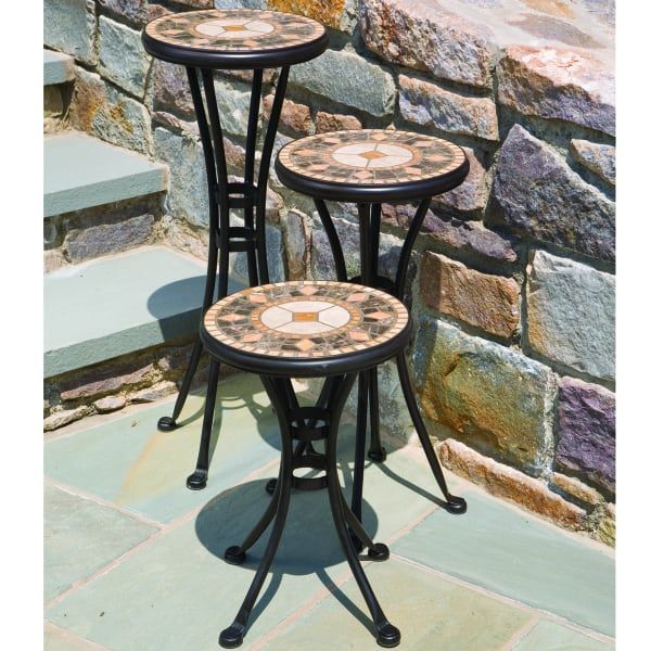 The Compass 12" Round Set Of Three Plant Standsalfresco Home | Plant  Stands With Set Of Three Plant Stands (View 5 of 15)