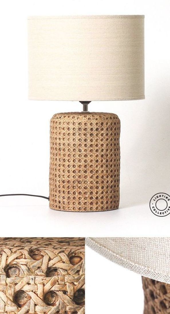 This Open Weave Cane Bedside Table Lamp Is Perfect For Interiors After An  Organic Look (View 12 of 15)