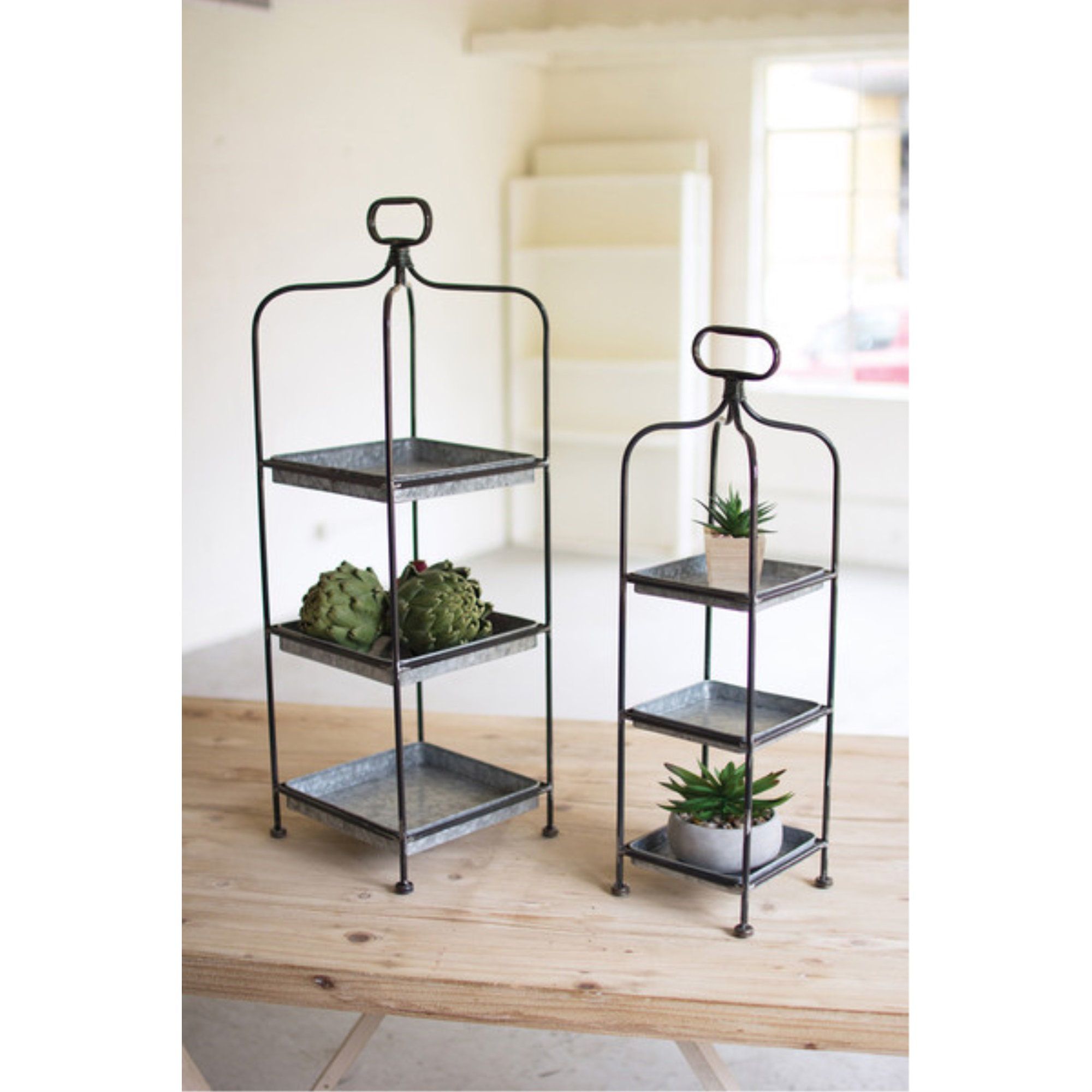 Three Posts Kolten Multi Tiered Plant Stand & Reviews – Wayfair Canada With Regard To Galvanized Plant Stands (View 15 of 15)