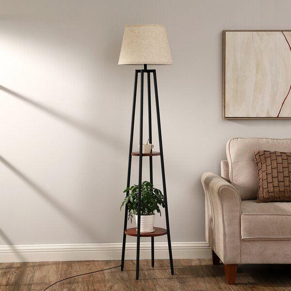 Threshold Turned Wood Floor Lamp | Wayfair Inside Beeswax Finish Floor Lamps (Photo 8 of 15)