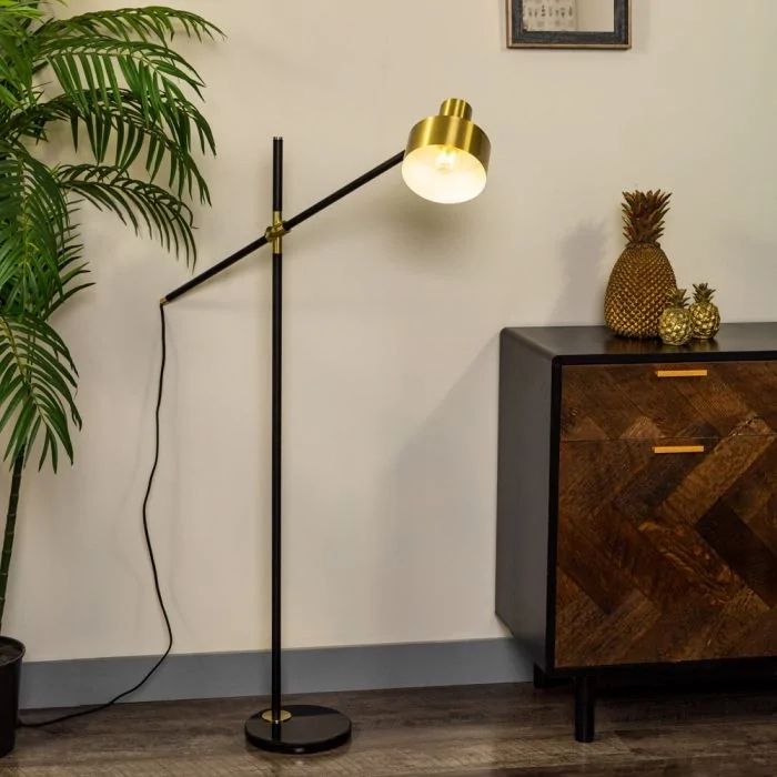 Tipton Cantilever Floor Lamp – Black And Brass | Litecraft In Cantilever Floor Lamps (Photo 12 of 15)
