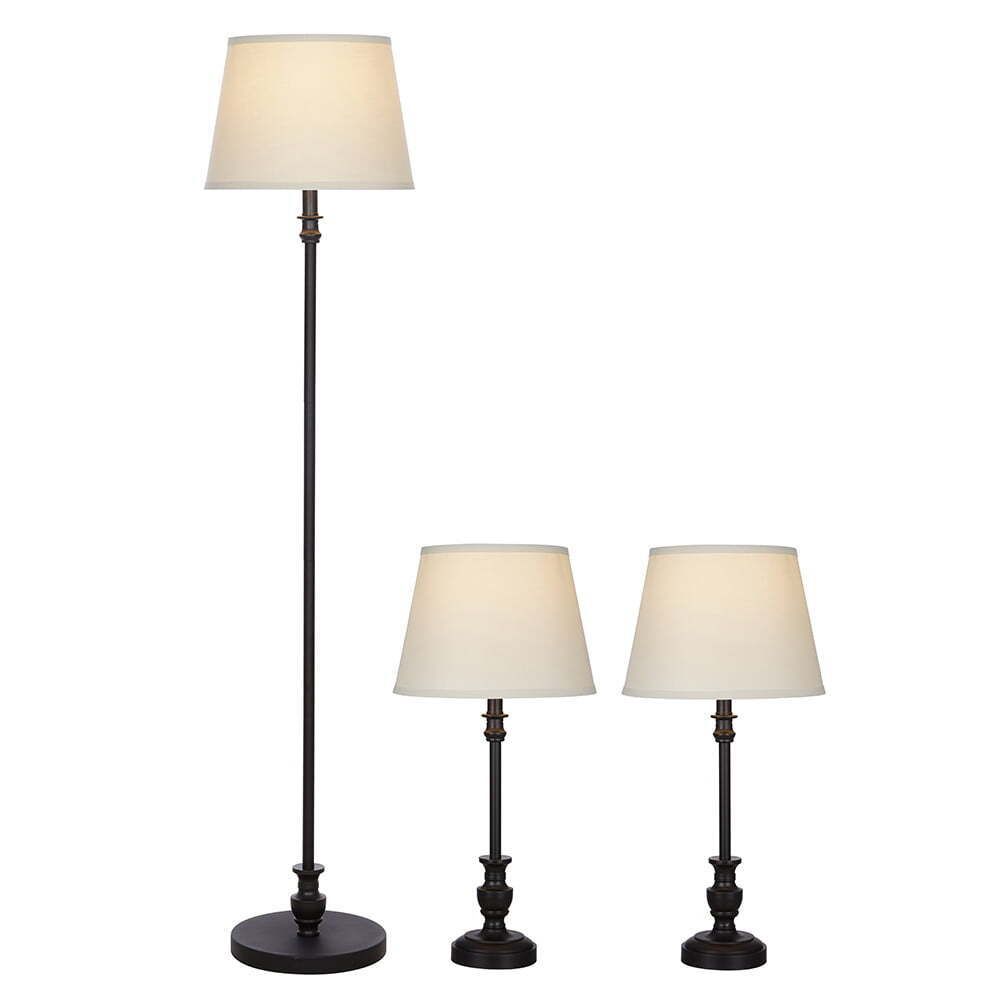 Traditional 3 Piece Lamp Set, Bronze Finish | Ebay With Regard To 3 Piece Setfloor Lamps (View 4 of 15)