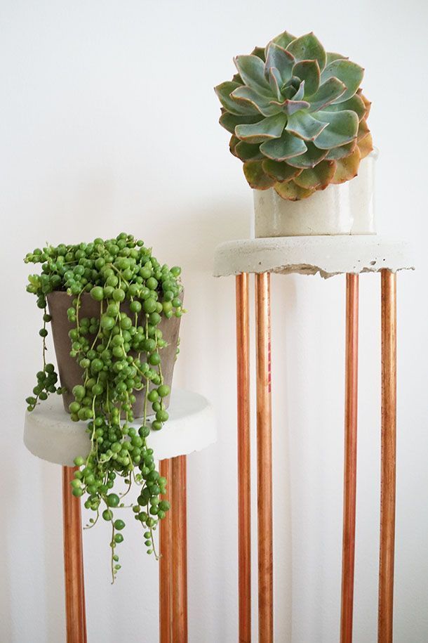 Transformed :: Concrete + Copper Plant Stand | Diy Plant Stand, Plant Stand,  Diy Plants Within Cement Plant Stands (View 7 of 15)