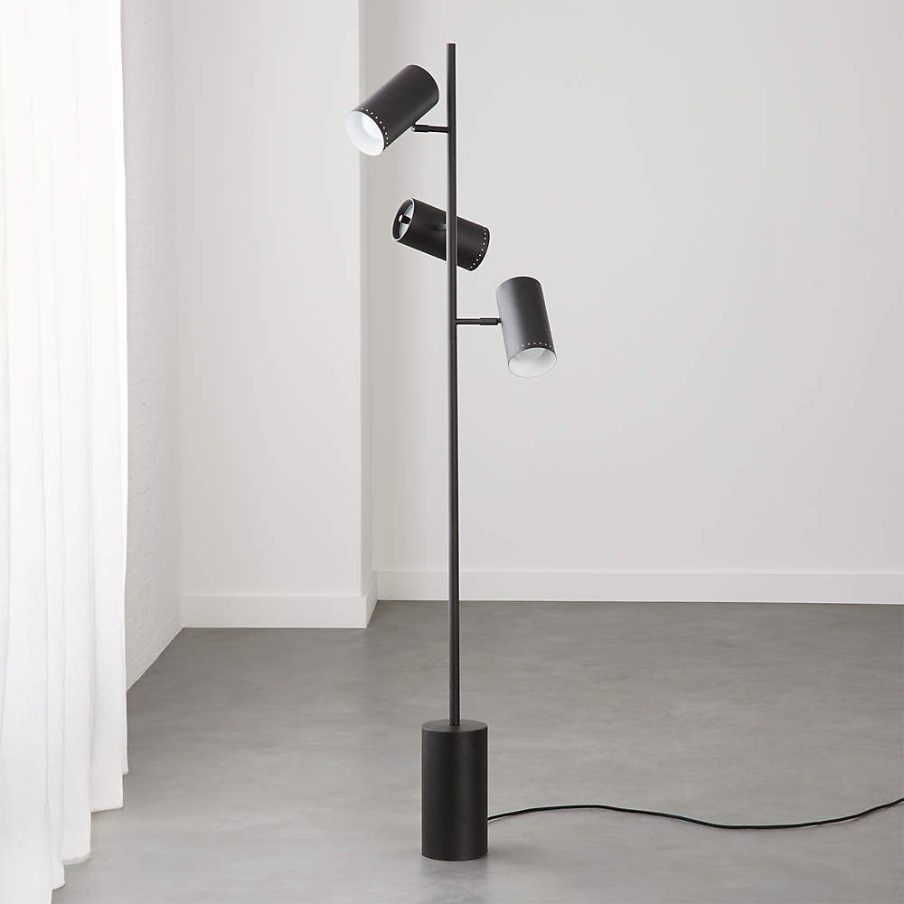 Trio Black Floor Lamp + Reviews | Cb2 Canada Intended For Black Floor Lamps (Photo 4 of 15)